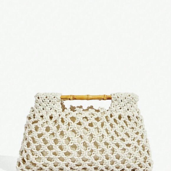 Beige Vacation Women's Woven Clutch Bag - Picture 3 of 6